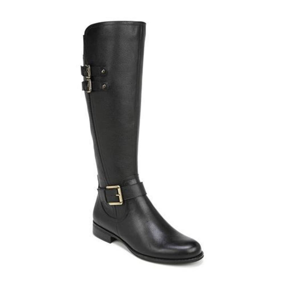 Naturalizer Women's Jessie Knee High Buckle Detail Riding Boot , Black Wc , 8W